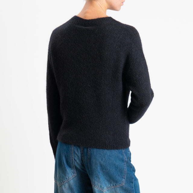 Tensione in-Maglia mohair girocollo - nero