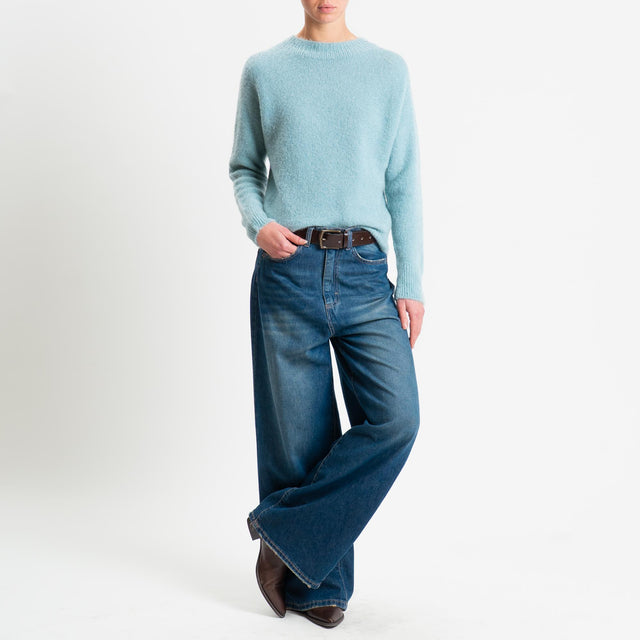 Tensione in-Maglia mohair girocollo - polvere