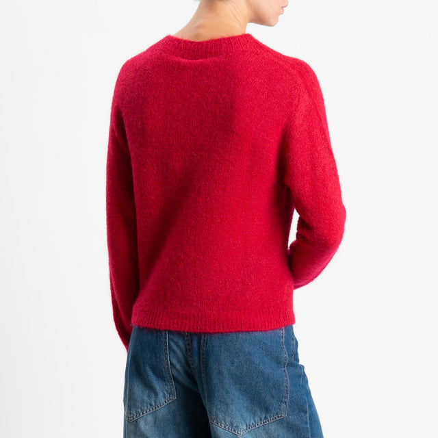 Tensione in-Maglia mohair girocollo - rosso