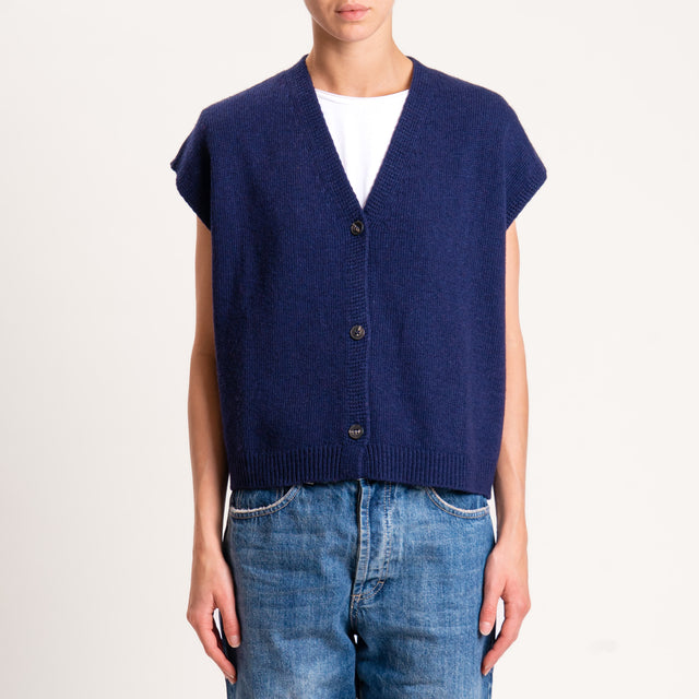 Tensione in-Gilet misto cashmere - blu
