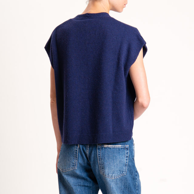 Tensione in-Gilet misto cashmere - blu