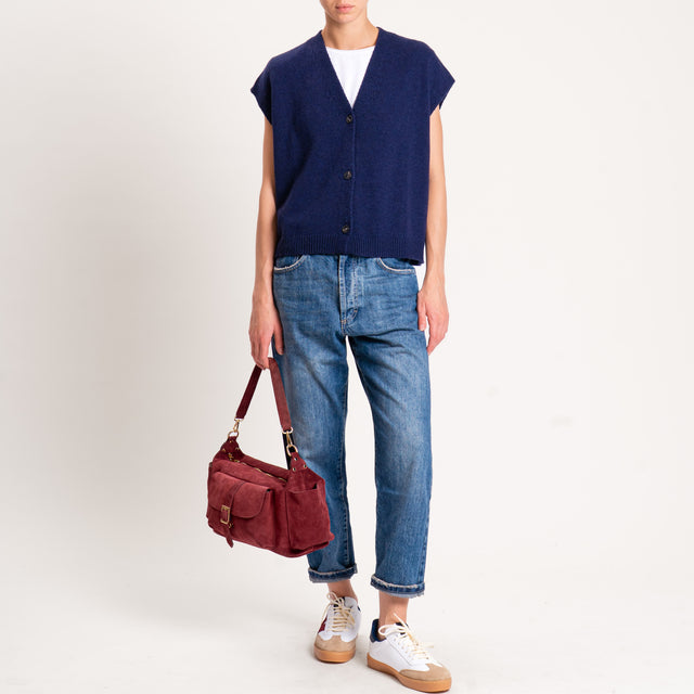 Tensione in-Gilet misto cashmere - blu
