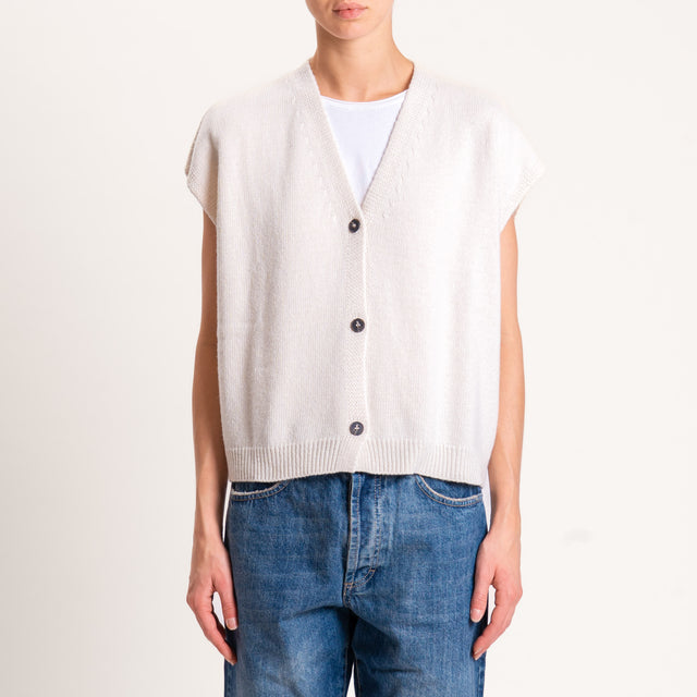 Tensione in-Gilet misto cashmere - burro