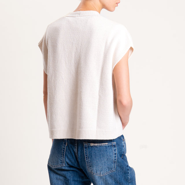 Tensione in-Gilet misto cashmere - burro