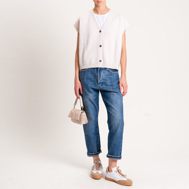 Tensione in-Gilet misto cashmere - burro
