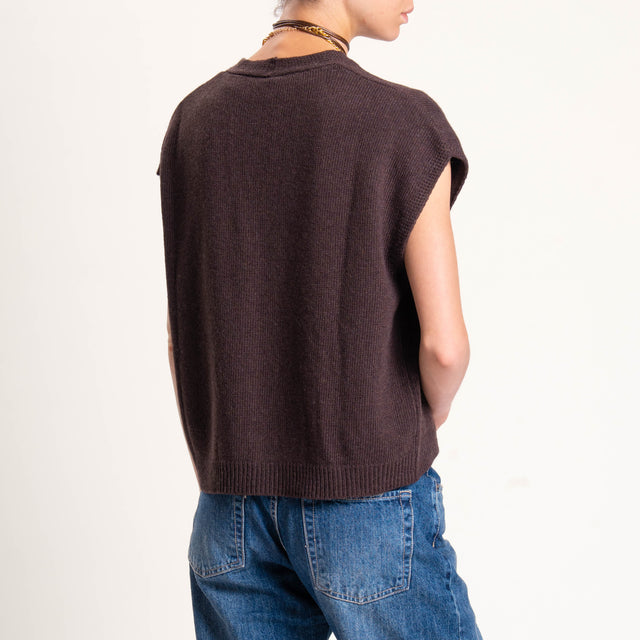 Tensione in-Gilet misto cashmere - moro
