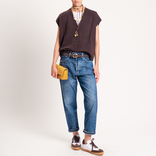 Tensione in-Gilet misto cashmere - moro