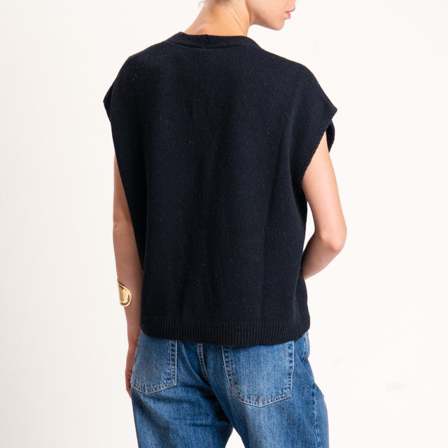Tensione in-Gilet misto cashmere - nero