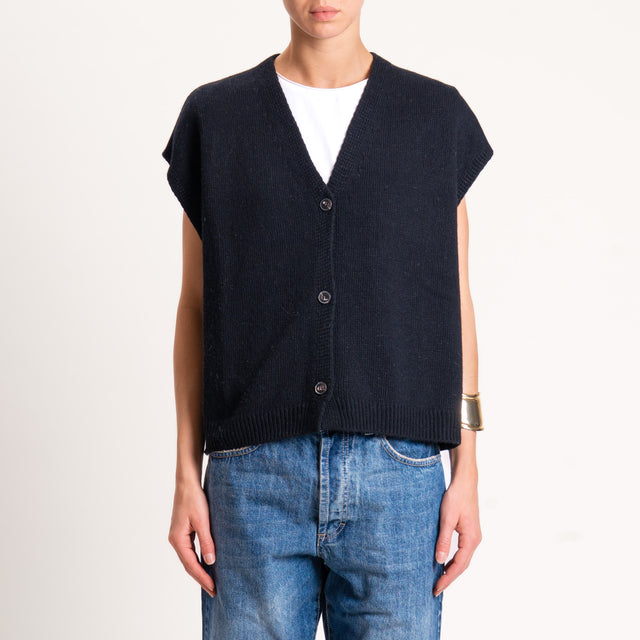 Tensione in-Gilet misto cashmere - nero