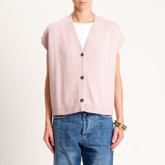 Tensione in-Gilet misto cashmere - rosa