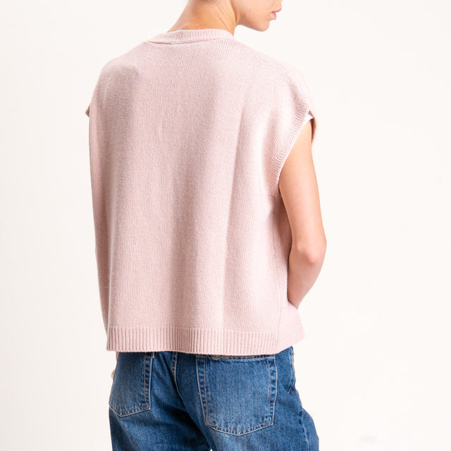 Tensione in-Gilet misto cashmere - rosa