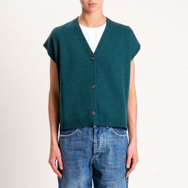 Tensione in-Gilet misto cashmere - verde