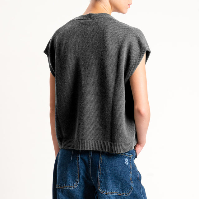 Tensione in-Gilet misto cashmere - antracite