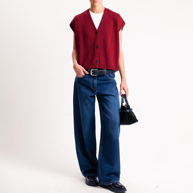 Tensione in-Gilet misto cashmere - cherry