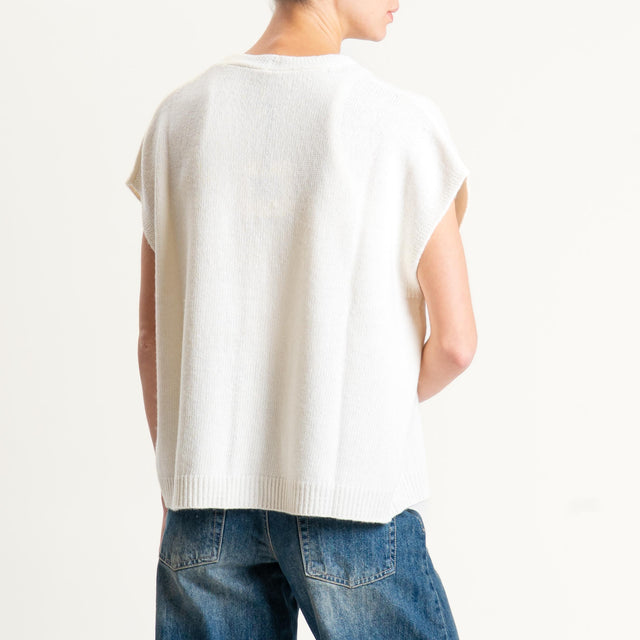 Tensione in-Gilet misto cashmere - panna