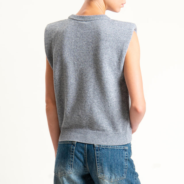 Tensione in-Maglia smanicata misto cashmere - grigio
