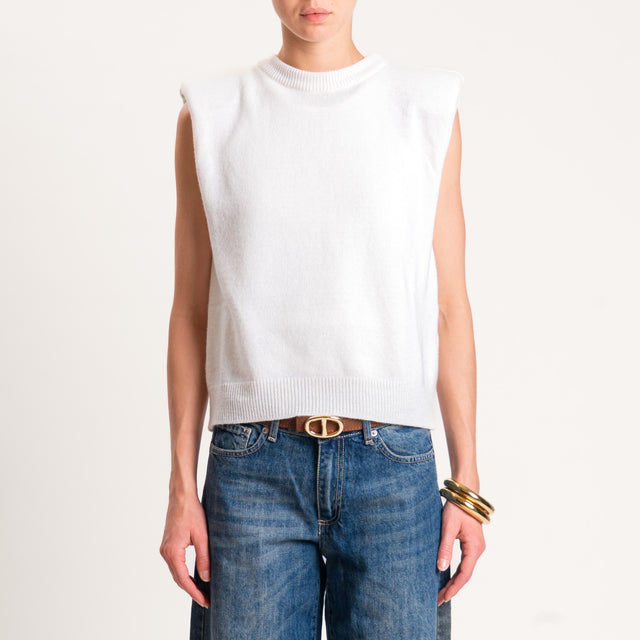 Tensione in-Maglia smanicata misto cashmere - panna