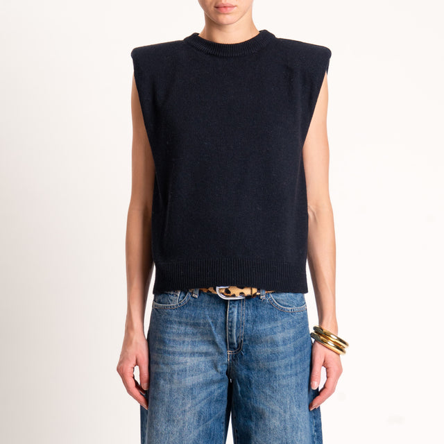 Tensione in-Maglia smanicata misto cashmere - nero