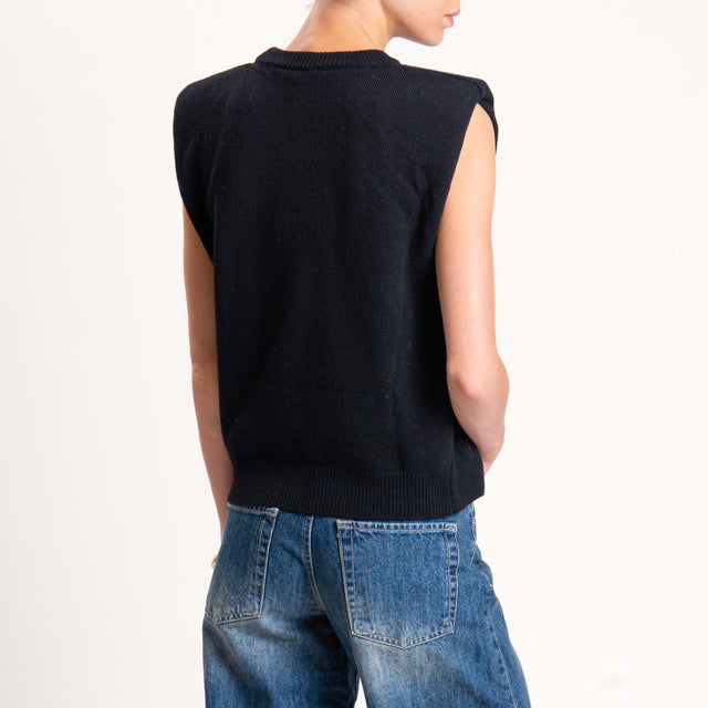 Tensione in-Maglia smanicata misto cashmere - nero
