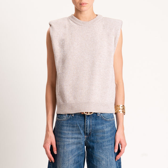 Tensione in-Maglia smanicata misto cashmere - sabbia