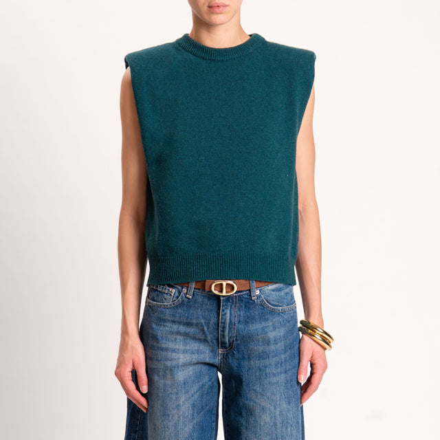 Tensione in-Maglia smanicata misto cashmere - VERDE