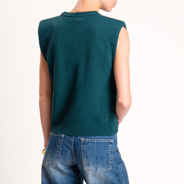 Tensione in-Maglia smanicata misto cashmere - VERDE
