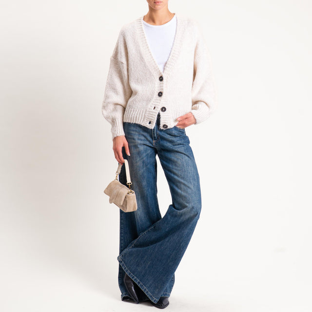 Tensione in- Cardigan misto lana - burro