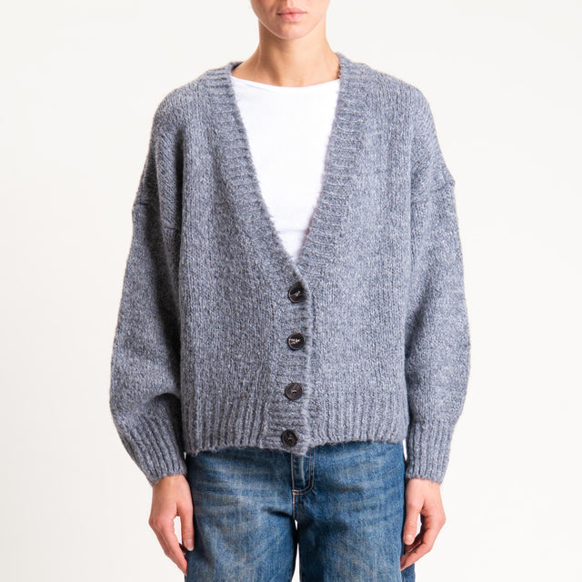 Tensione in- Cardigan misto lana - grigio
