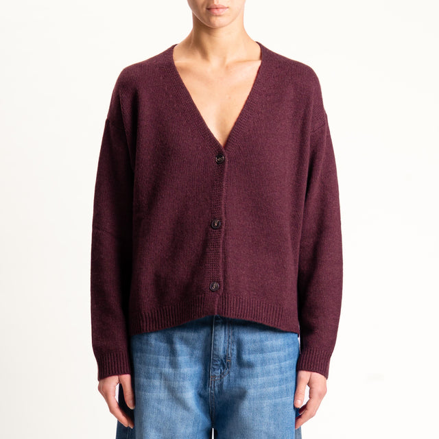 Tensione in-Cardigan misto cashmere - Bordeaux