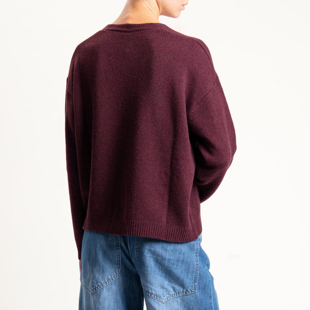 Tensione in-Cardigan misto cashmere - Bordeaux