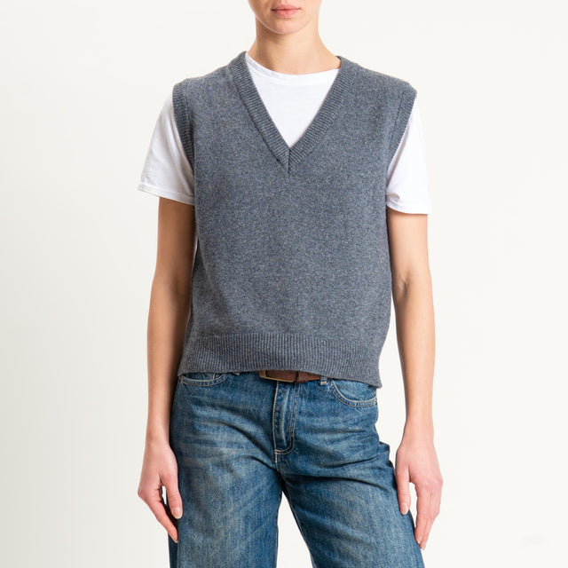 Tensione in-Maglia smanicata misto cashmere - antracite