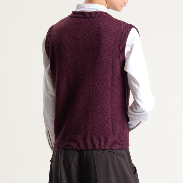Tensione in-Maglia smanicata misto cashmere - Bordeaux