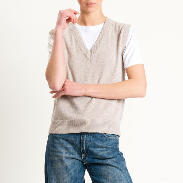 Tensione in-Maglia smanicata misto cashmere - casha