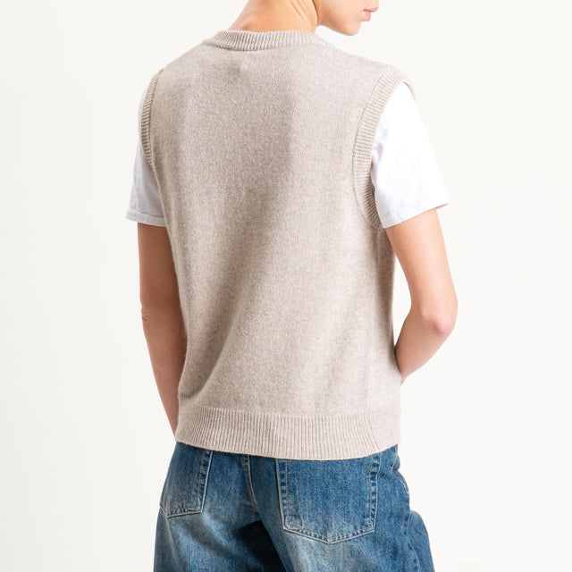 Tensione in-Maglia smanicata misto cashmere - casha