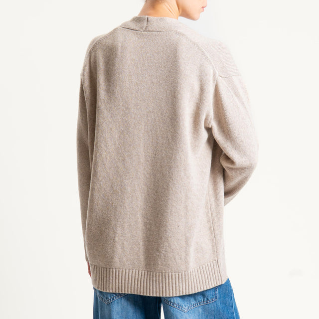 Tensione in-Cardigan oversize misto cashmere - beige