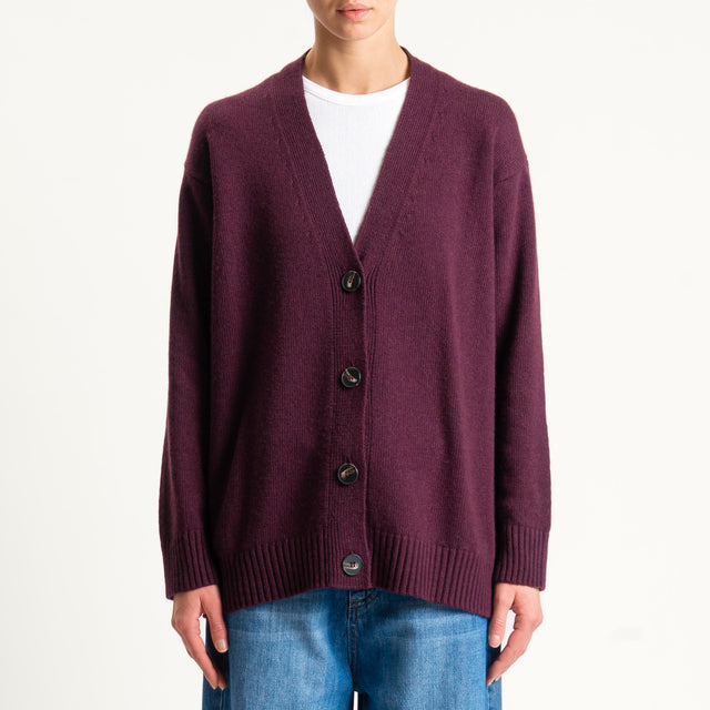 Tensione in-Cardigan misto cashmere - Bordeaux