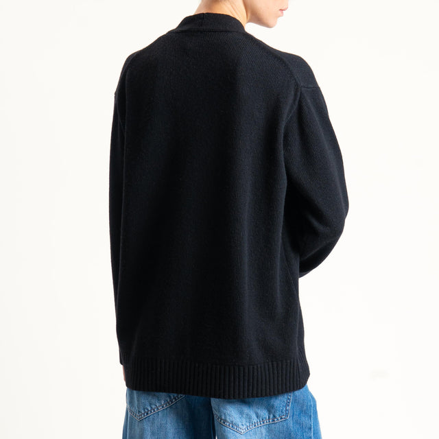 Tensione in-Cardigan oversize misto cashmere - nero