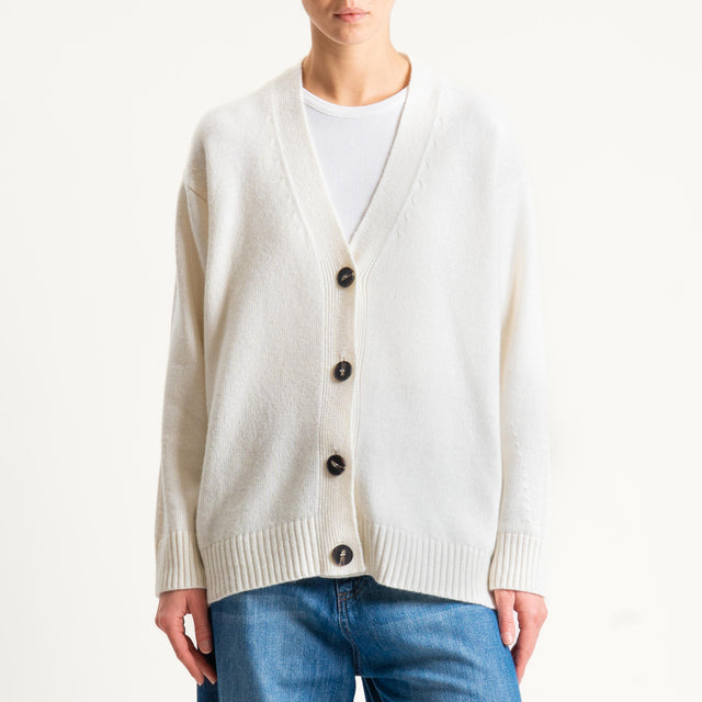 Tensione in-Cardigan oversize misto cashmere - panna