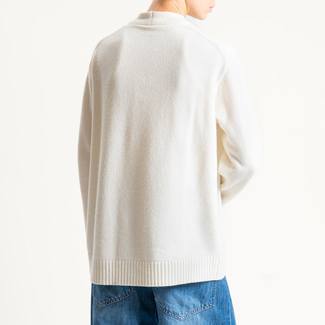 Tensione in-Cardigan oversize misto cashmere - panna