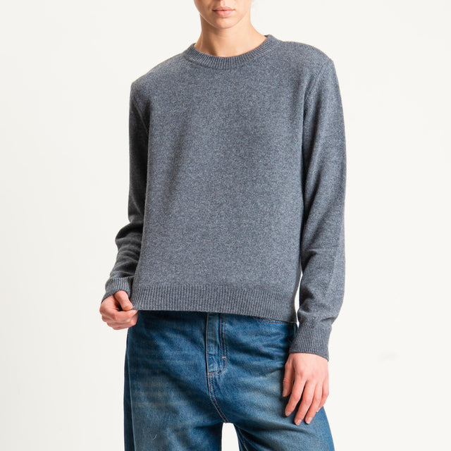 Tensione in-Maglia misto cashmere girocollo con spalline - antracite