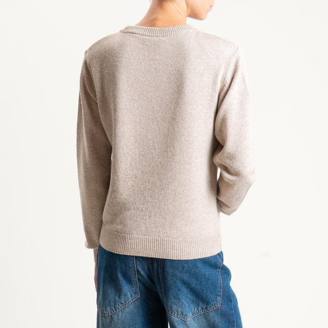 Tensione in-Maglia misto cashmere girocollo con spalline - beige