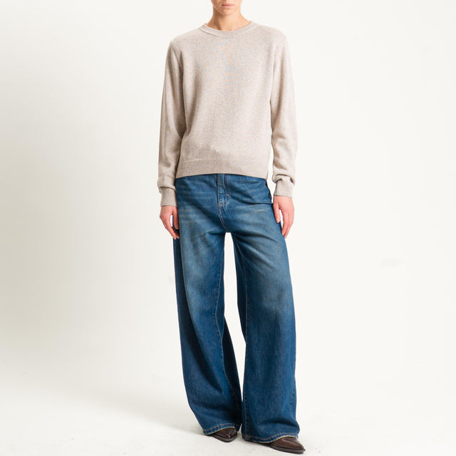 Tensione in-Maglia misto cashmere girocollo con spalline - beige