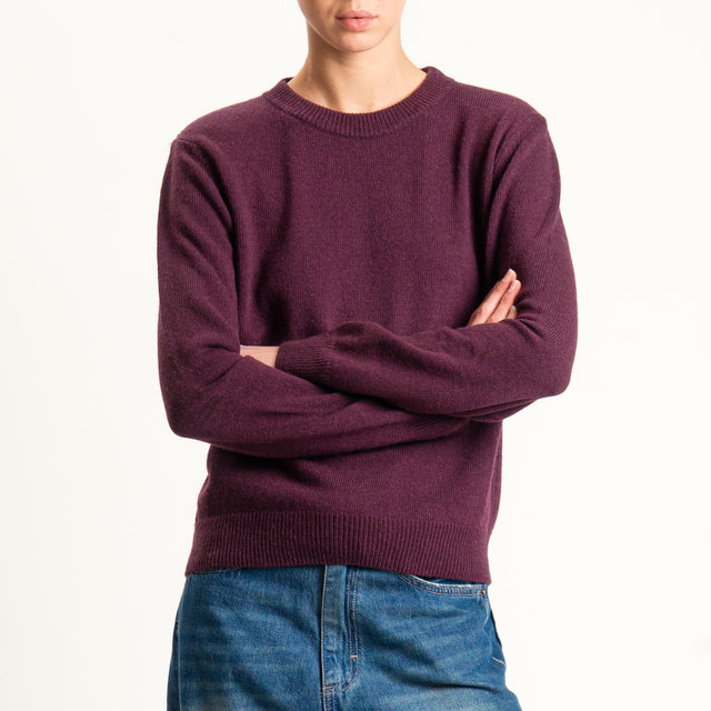 Tensione in-Maglia misto cashmere girocollo con spalline - Bordeaux