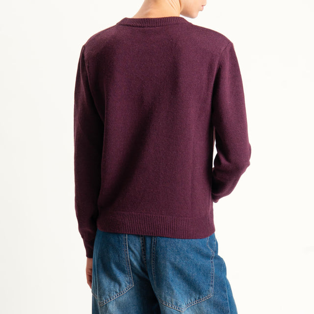 Tensione in-Maglia misto cashmere girocollo con spalline - Bordeaux
