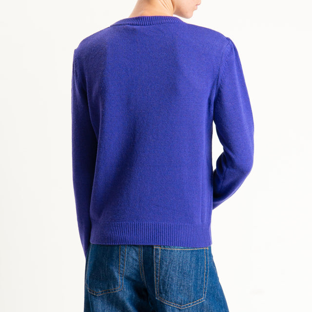 Tensione in-Maglia misto cashmere regular fit girocollo con spalline - viola