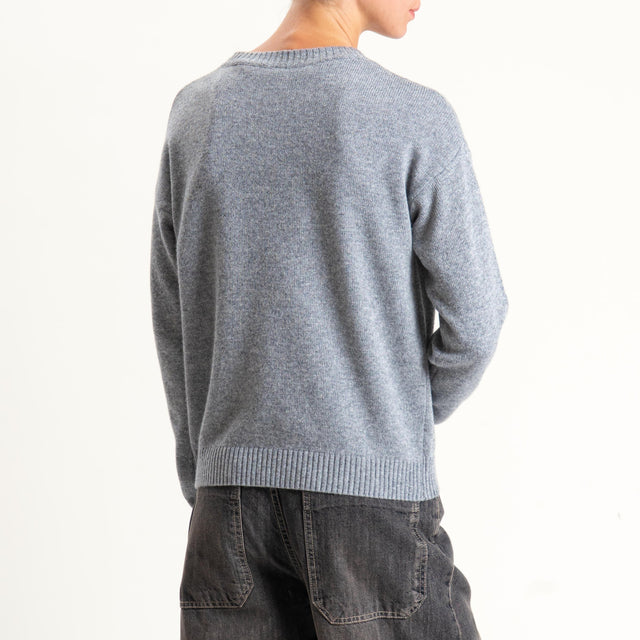 Tensione in-Maglia girocollo rombi argyle misto cashmere - grigio/moro/camel