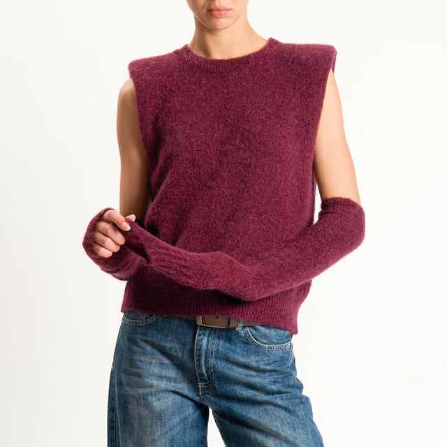 Tensione in-Maglia mohair elasticizzato con manico - Bordeaux