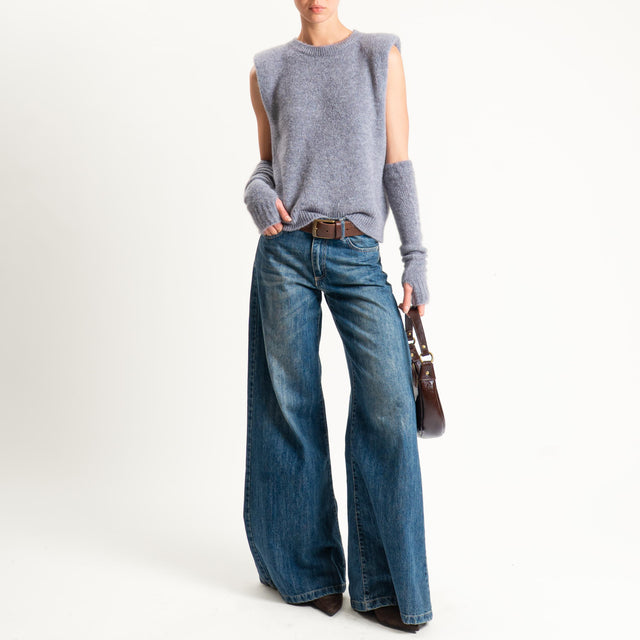 Tensione in-Maglia mohair elasticizzato con manico - grigio