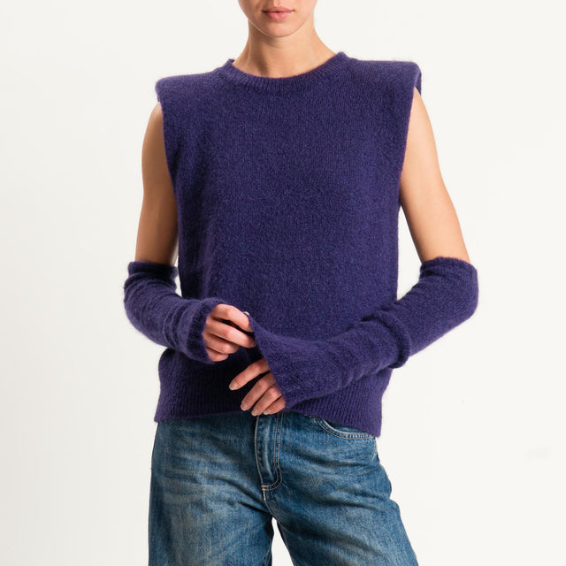 Tensione in-Maglia mohair elasticizzato con manico - viola