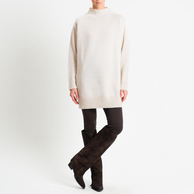 Tensione in-Maxi pull misto alpaca - burro